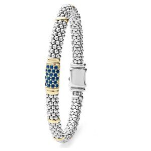 Signature Caviar  Blue Sapphire Caviar Bracelet | 6mm from Lagos Sz 7